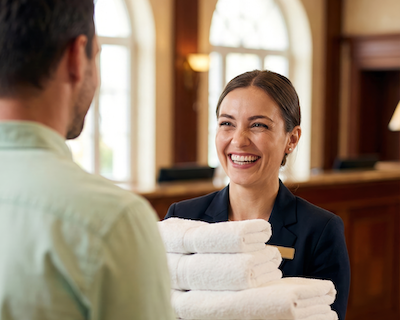 Happy business customer